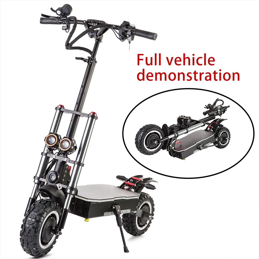 Billig Elektrische Roller Erwachsene, 5600W Moter Schnelle Faltbare E Bike , Max Geschwindigkeit Zu 80 Km/h, Mit Sitz Off Road Reifen 11 Zoll Panasonic Batterie