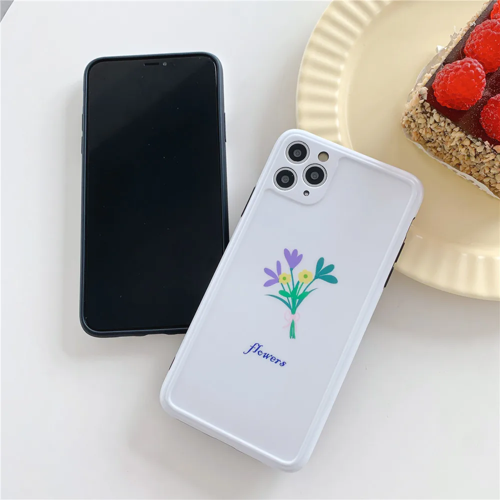 Силиконовый чехол с милыми летними цветами для iPhone X XS 7 8 11 pro Plus телефона