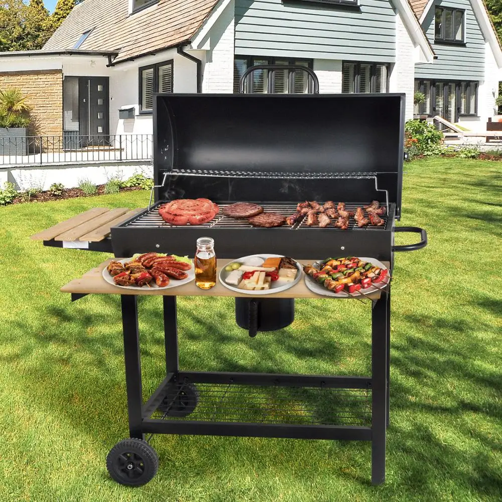 Бочка для барбекю на открытом воздухе пикник кемпинг патио задний двор тележка