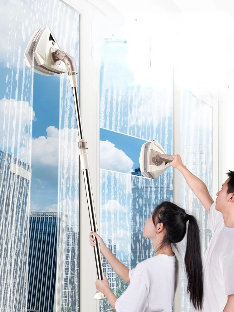

TT Glass Squeegee Household Thick Window Device High-Rise High-Rise Double-Layer Window Brush Scraping Double-Sided Cleaning