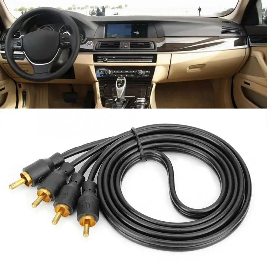 Автомобильный RCA аудио кабель динамик усилитель провода Чистая медь 3.9ft