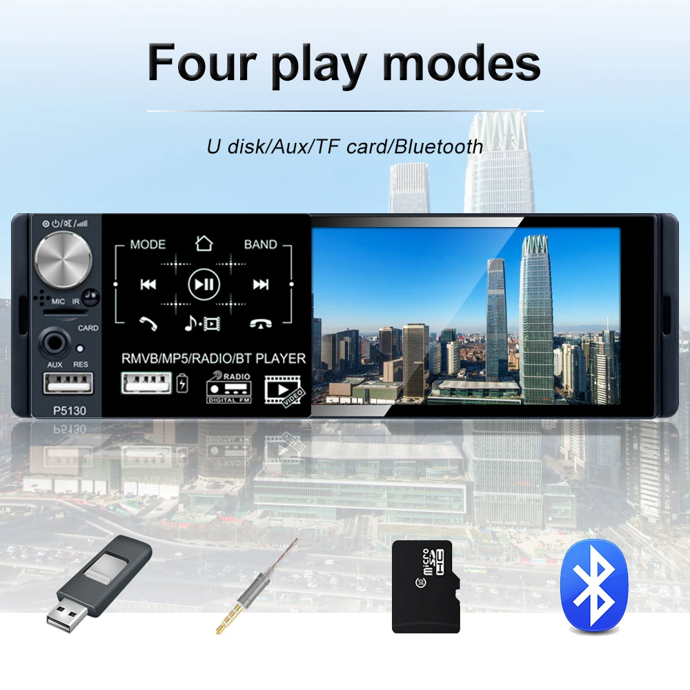 Podofo 4," Сенсорное Bluetooth автомобильное радио 1 Din Авторадио Стерео аудио MP5 видео плеер USB MP3 TF ISO In-dash мультимедийный плеер