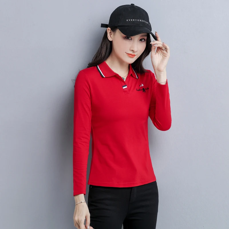 Тонкая рубашка поло для женщин детские повседневные хлопковые футболки с