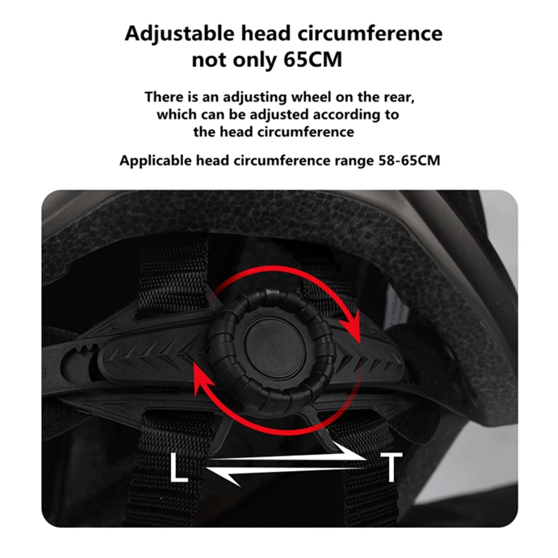 

Bicycle Goggles XXL 58-65 Helmet with Light Intergrally-Molded Cycling Headset Road Crash Safety Town Route Open Face Helmet