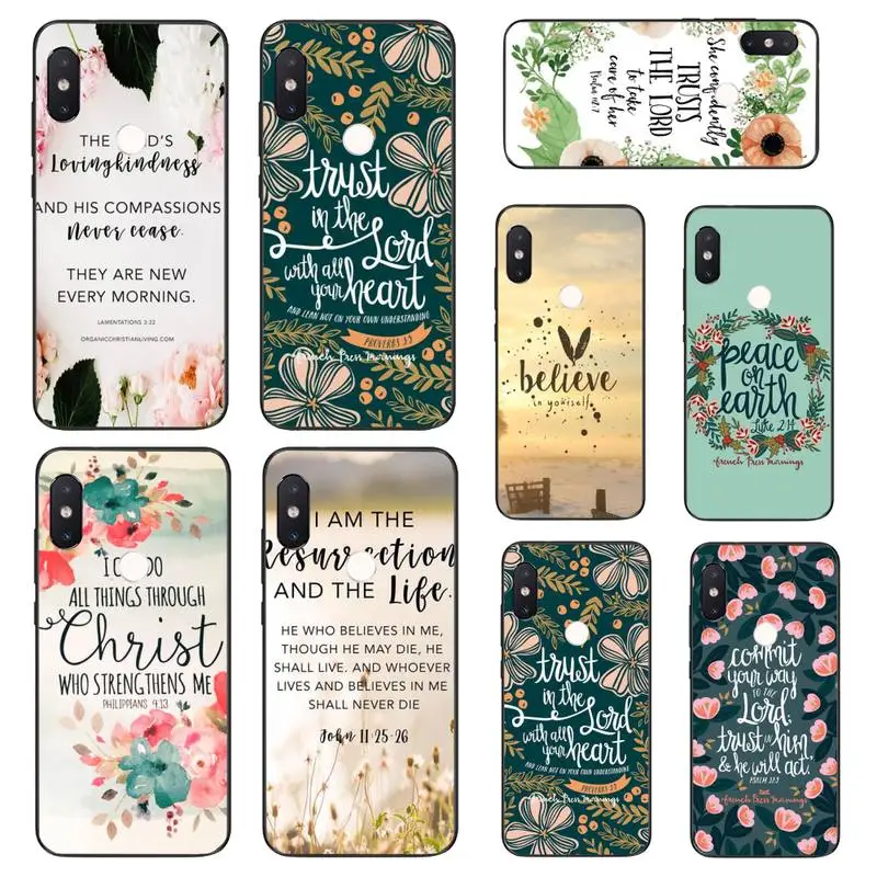 

YNDFCNB Bible verse Philippians Jesus Christ Phone Case For Xiaomi Mi8 9 10 9T 5 6 A1 A2Lite 9SE 8SE Mi8lite Mix2 Max3 F1