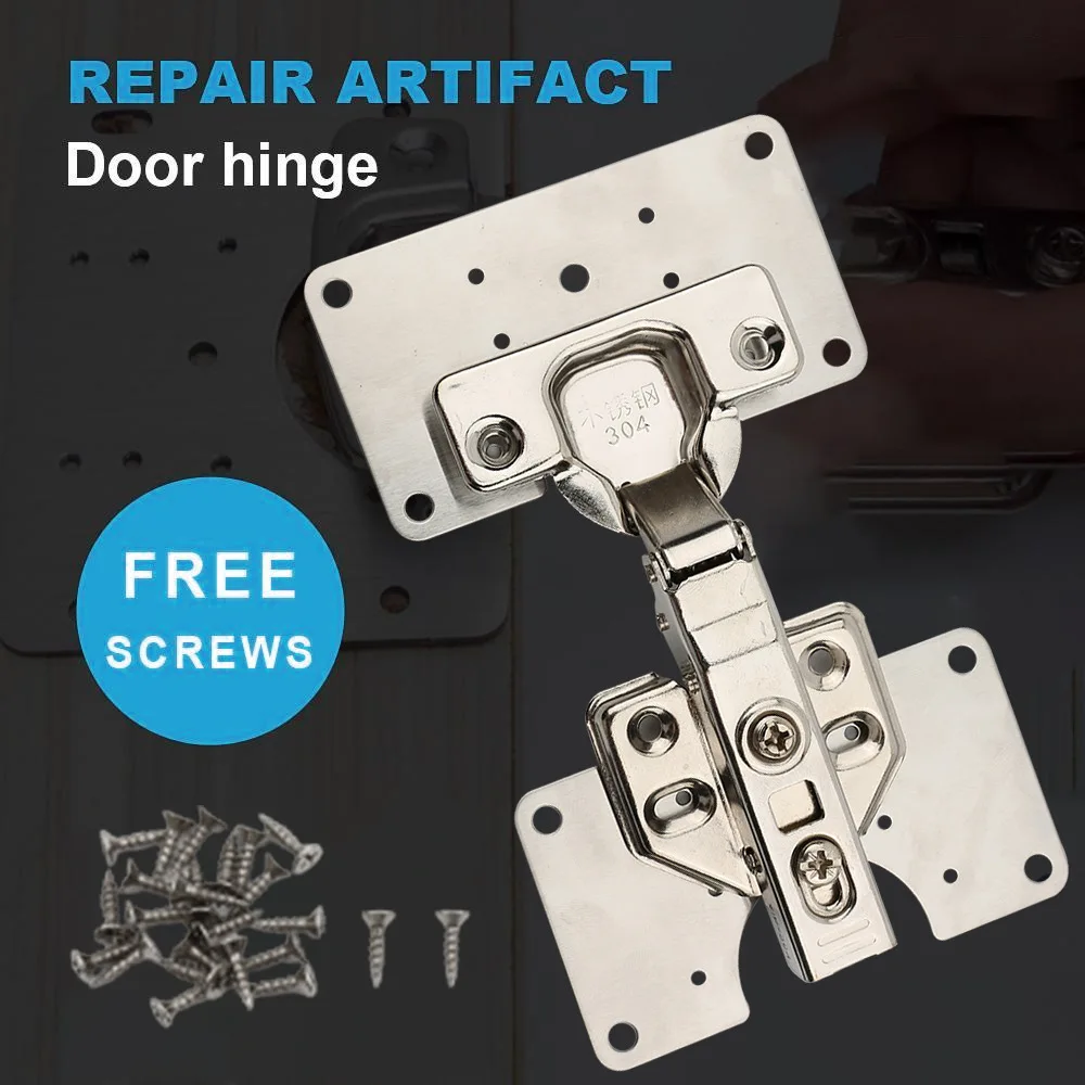 

Cabinet Hinge Repair Plate Set with Hole Stainless Steel Drawer Furniture Corner Hardware Mending Repair Accessories jlrr