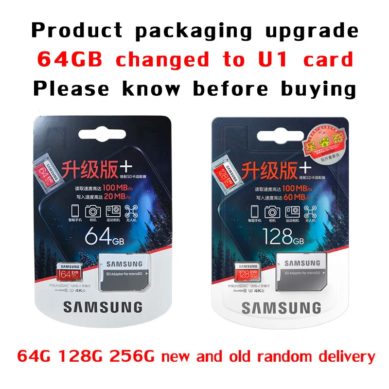 Карта памяти microSD SAMSUNG 256 ГБ 32 64 128 512 SDHC SDXC марка EVO+ класс 10 C10 UHS карты TF и SD|Карты