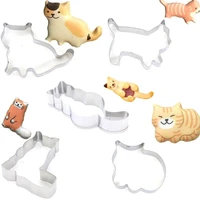 60 hot sale cute stainless steel cats shape biscuit cookie cutter mold fondant cake baking tool kitchen supplies accessories
