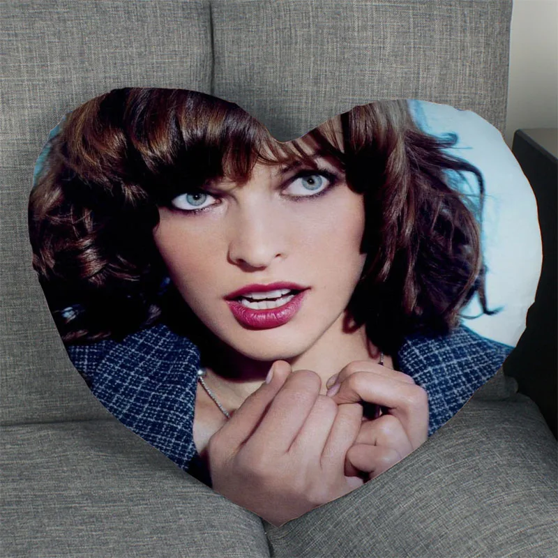 Модель Милла Йовович подушка для актера певицы наволочки в форме сердца