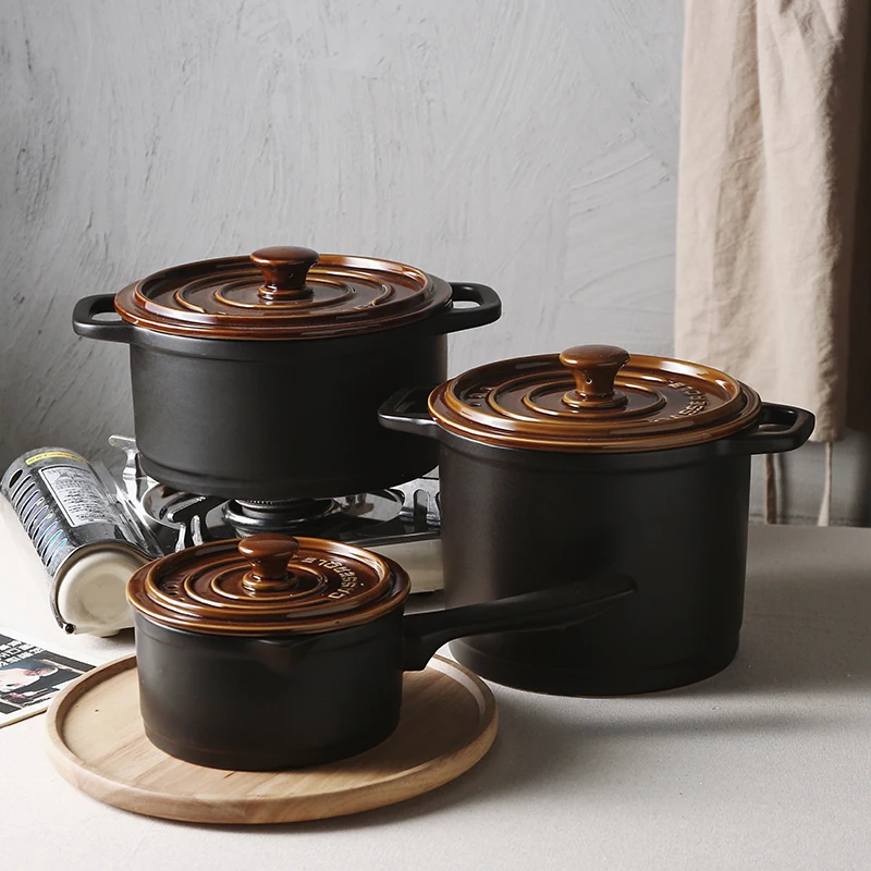 Кастрюля в японском стиле керамическая кастрюля домашняя жаропрочная для