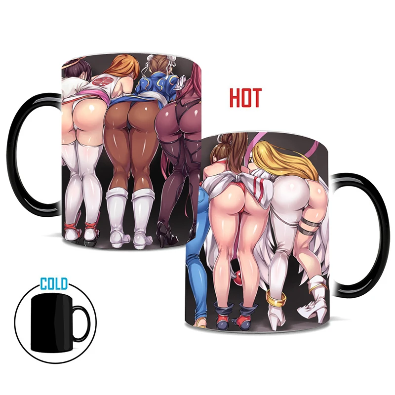 

New 1Pcs 350mL Sexy Butt Mug Anime Game Coffee Milk Tea Heat Sensitive Mug Changing Color Magic Mugs Best Gifts for Your Friends