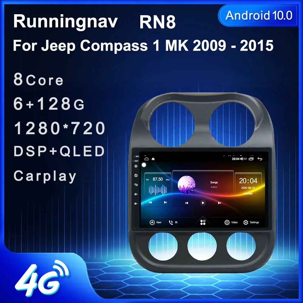 Radio con GPS para coche, reproductor Multimedia estéreo con Android 10,1, DVD, navegación, para JEEP compass Patriot 2010, 2012, 2013-2015, 2016