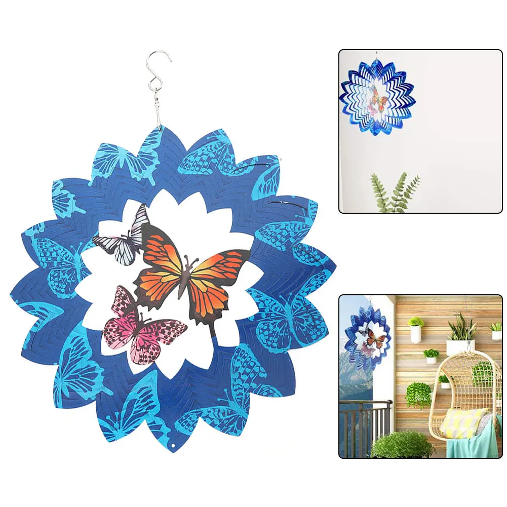 

Wind Spinners Hanging Sculptures 3D Rotating Stainless Steel Chimes For Garden Decor Home Wall Hanging Outdoor Beauty Gift