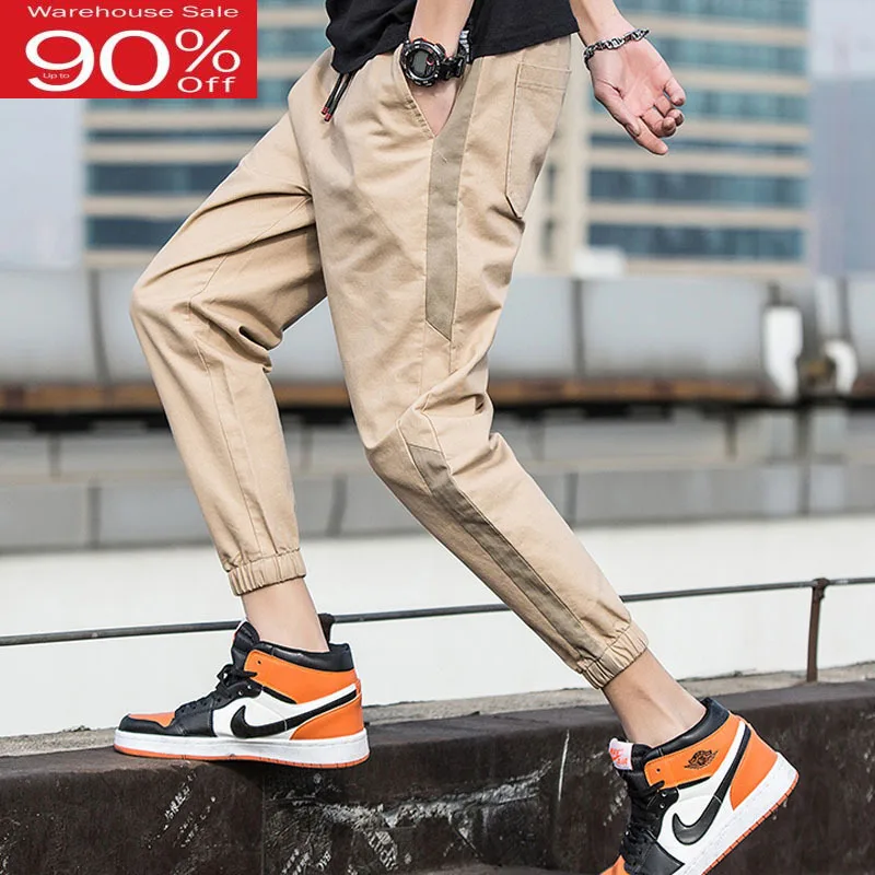 Мужские тонкие весенне-осенние хлопковые повседневные мужские брюки до