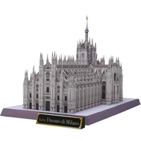 italy duomo di milano diy 3d paper model building kit cardboard art crafts child educational puzzle toys