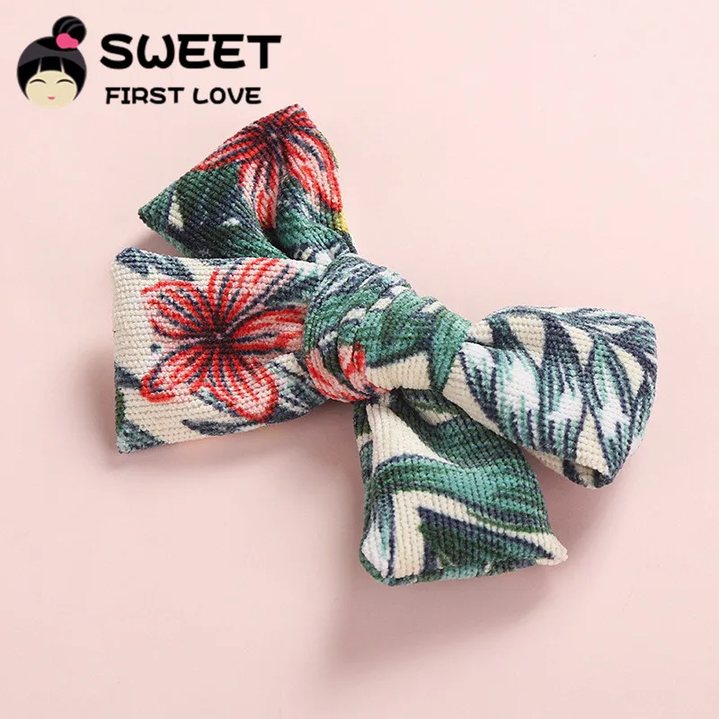 Новые заколки с бантом для волос цветочным принтом леопардовым школьниц милая