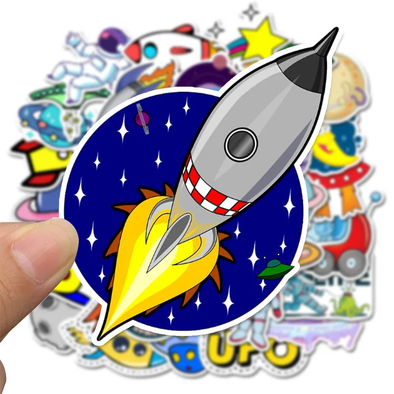 

10/50pcs Cartoon Outer Space Planet Astronaut Stickers Waterproof Personalized Graffiti Stickers for Luggage Skateboard Laptop