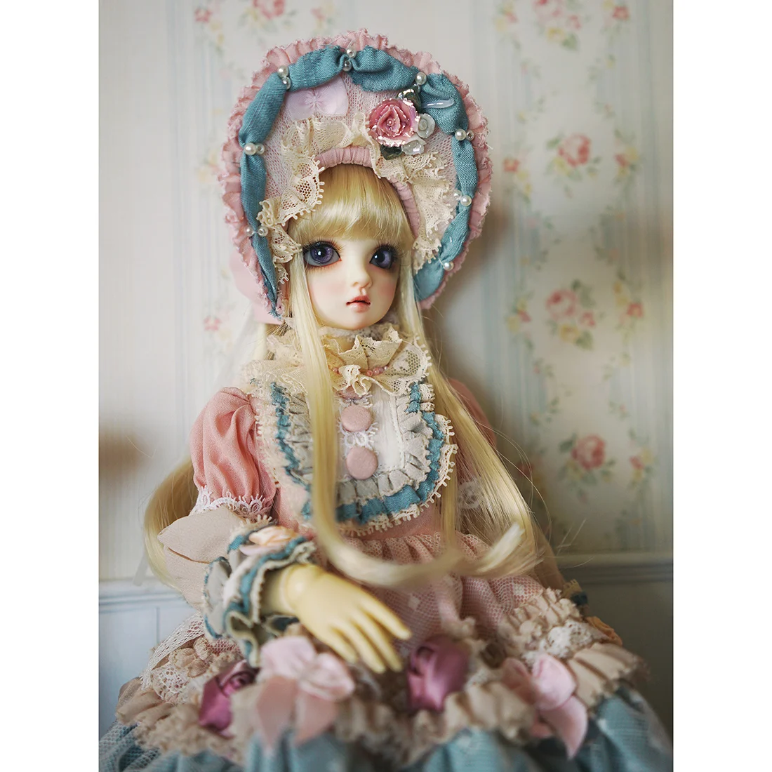 Modikerbjd платье с длинным рукавом и цветочным рисунком для 1/3 1/4 BJD кукол шариков