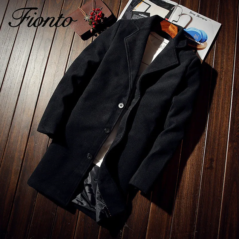 FIONTO британский стиль большой размер Мужская зимняя Дикая мода Slim Fit многоцветное