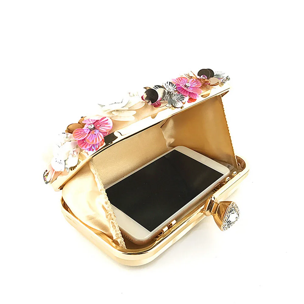

Women Flower Handbags 2019 New Luxury Fashion Women Bags Designer Flower Decoration Clutches Evening Chain Party Crossbody Bags