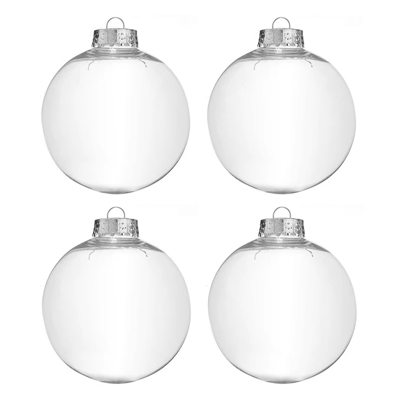

Прозрачные бесшовные шары для творчества, из пластика, Рождественский шар, украшение для домашнего дерева, подарок-60 мм Кол-во: 4