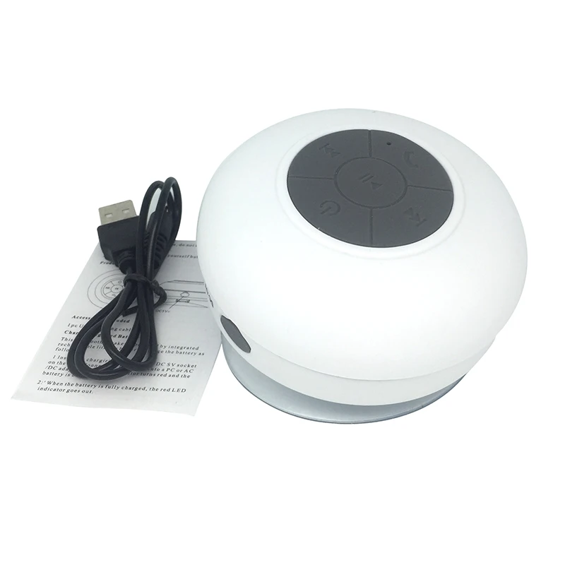 Белый JI-06 водонепроницаемый Душ bluetooth динамик mp3 плеер беспроводной громкой связи Портативный динамик для телефона всасывающий микрофон сабвуфер - Цвет: Белый