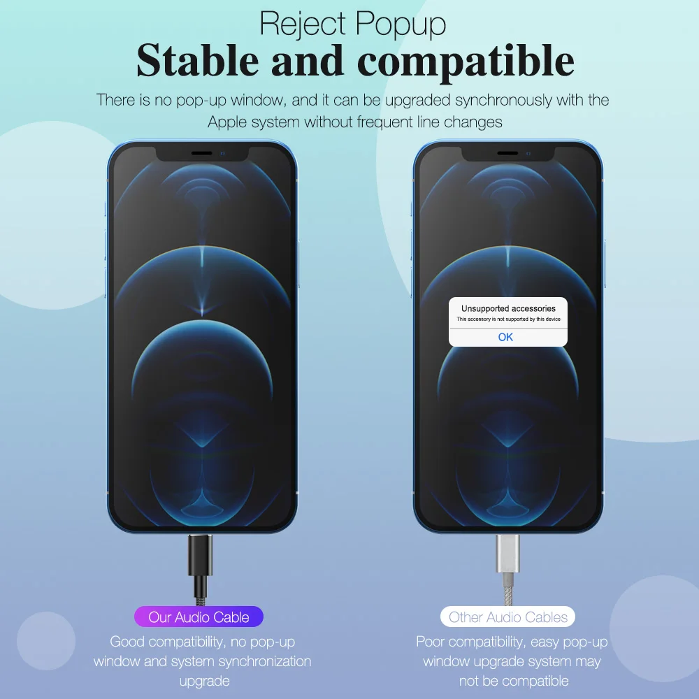 Кабель AUX для iPhone 12 11 Pro X XS XR 7 8 Plus Apple iPad Lightning на разъем 3 5 мм Конвертер наушников