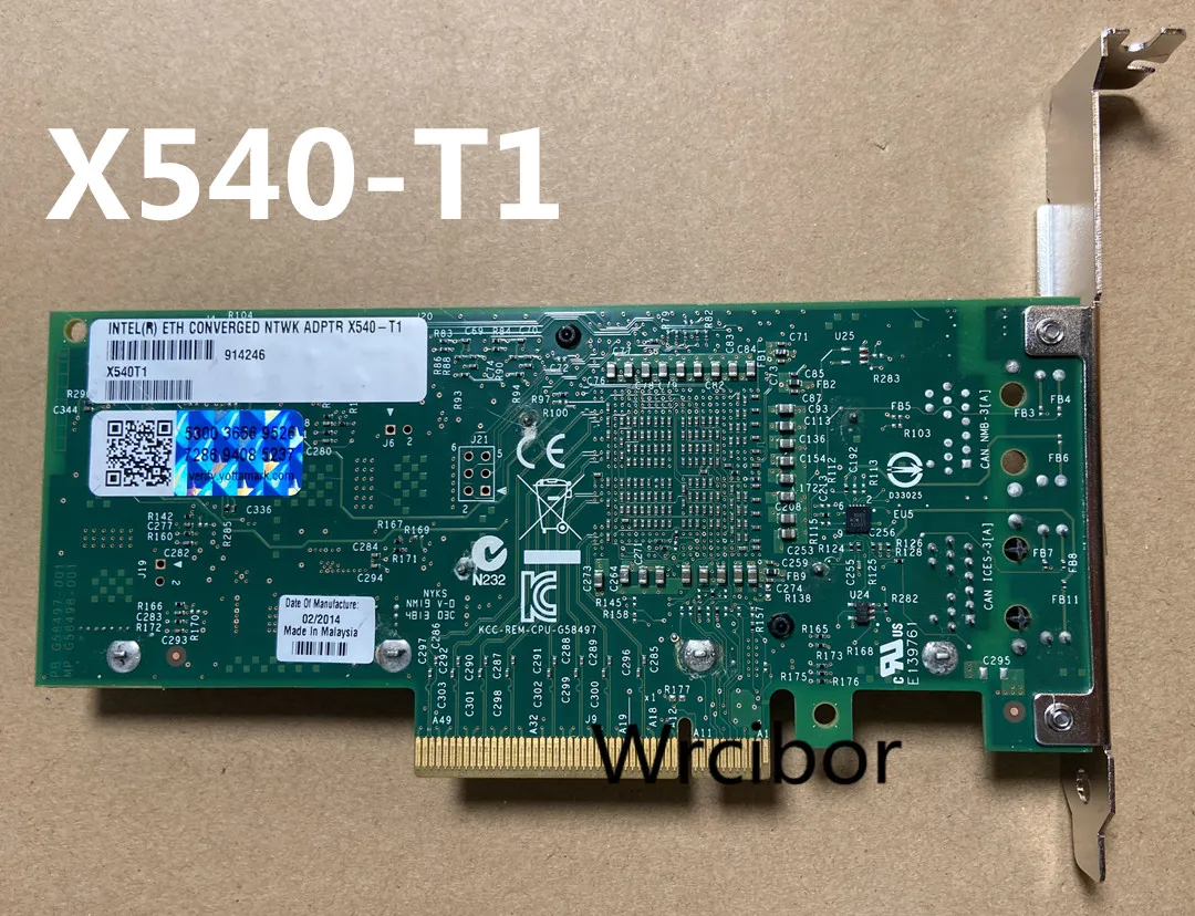 

Б/у оригинальный intel X540-T1 10GbE PCI-E конвергентный сетевой адаптер (NIC), один порт RJ45