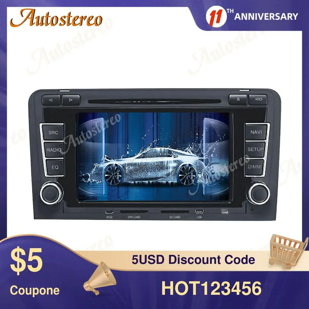 Android 10 0 4G + 64G Автомобильный gps навигатор автомобильный радиоплеер для Audi A3 S3 2003 2012