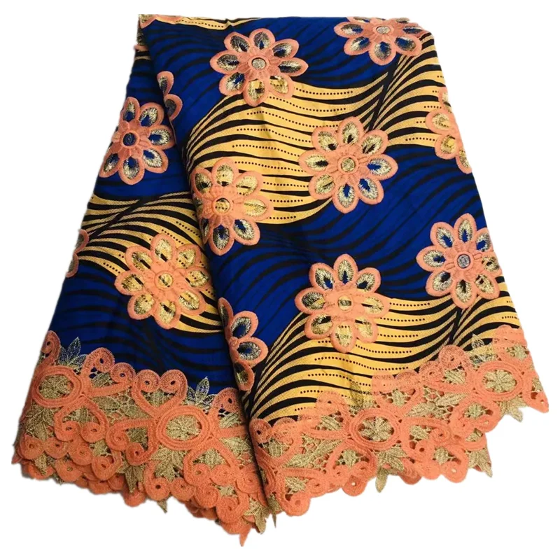 

Африканский 100% кружево хлопок Анкара воск ткань для шитья женское платье высокое качество вышивка печать воск гипюр кружева ткани! O82