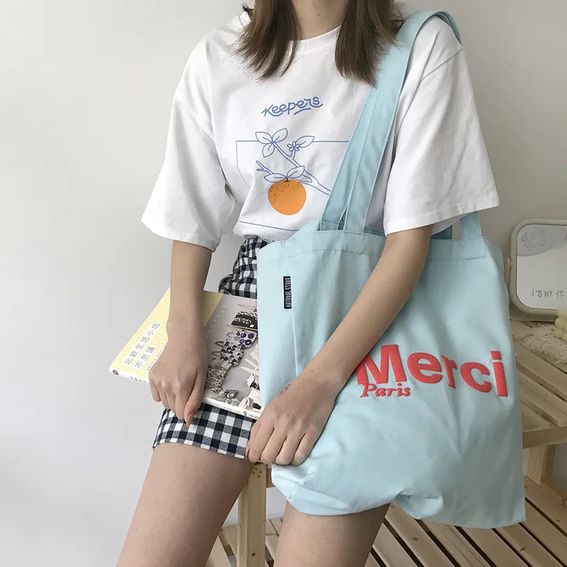 

Women Big Canvas Shoulder Bags 3D French Print Eco Friendly Grocery Shopping Bag Cloth Handbag Casual Tote Girls' Books Bag