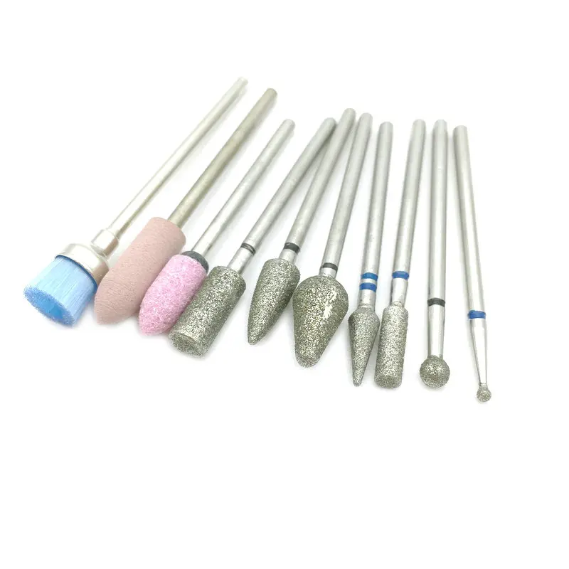 10 шт./компл. набор боров для полировки ногтей сверл электрическая вращающаяся