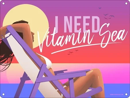 

I Need Vitamin Sea Lifes a Beach Retro Metal Tin Sign