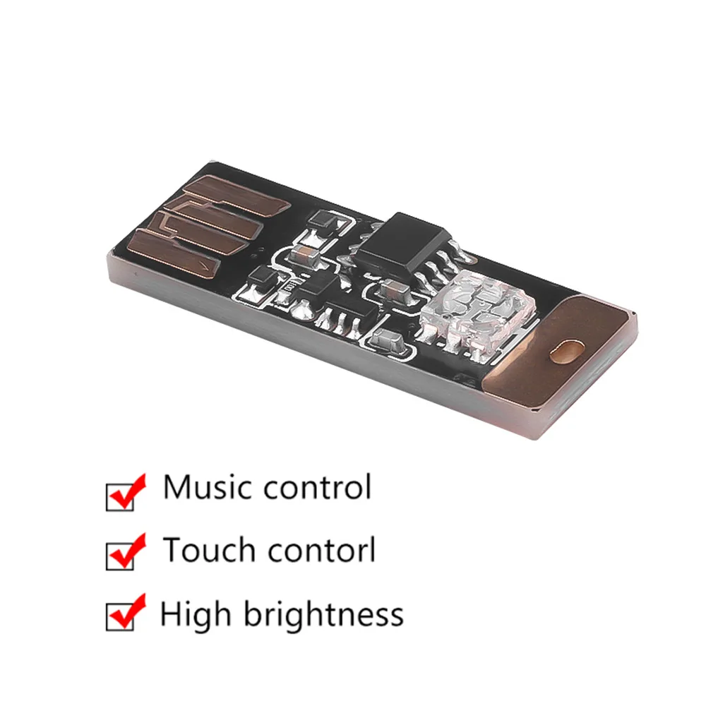 Автомобильный светодиодный атмосферный светильник с USB управление музыкой RGB нее