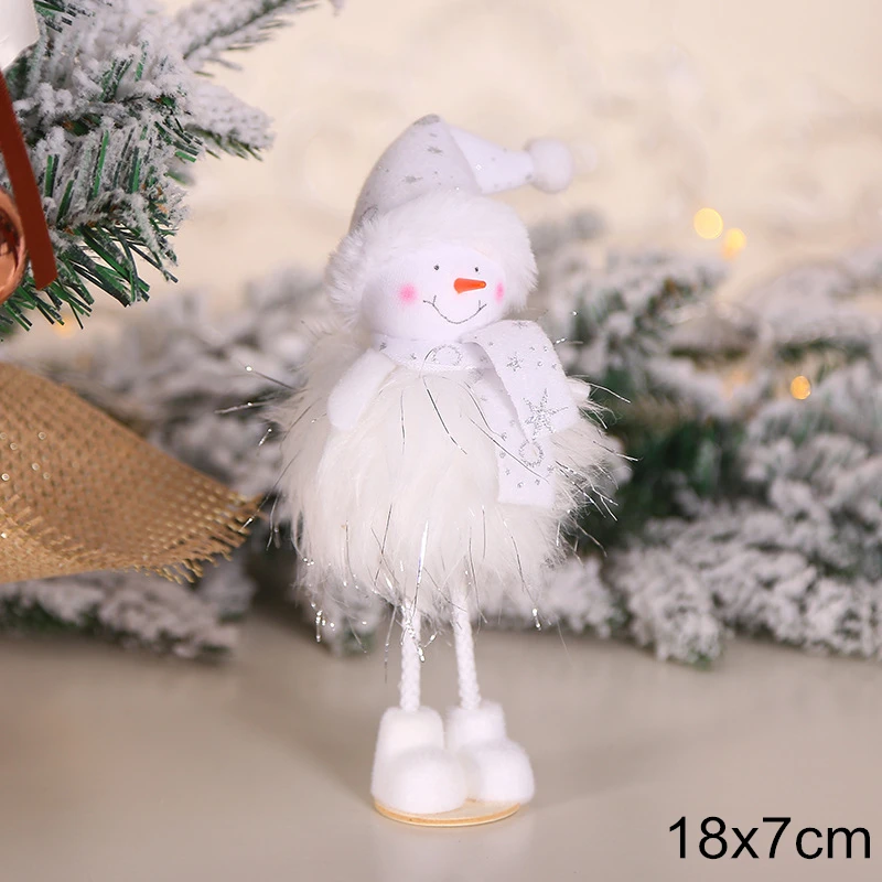 0139-snowman Год Рождественский Ангел-девочка мальчик куклы орнамент с рождественской елкой Noel рождественские украшения для дома Kerst Navidad детский подарок - Цвет: 0139-snowman