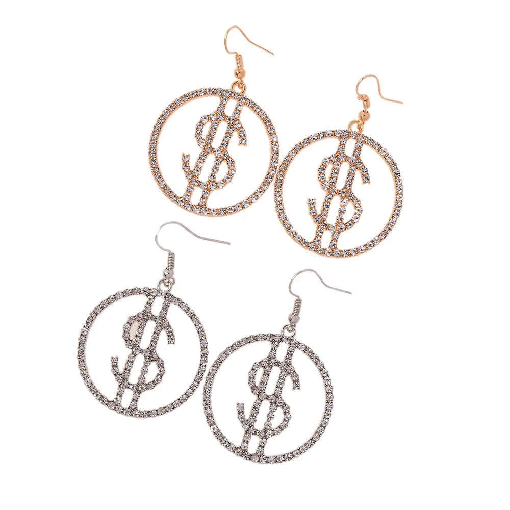 Серьги-гвоздики женские в форме доллара 1 пара | Украшения и аксессуары