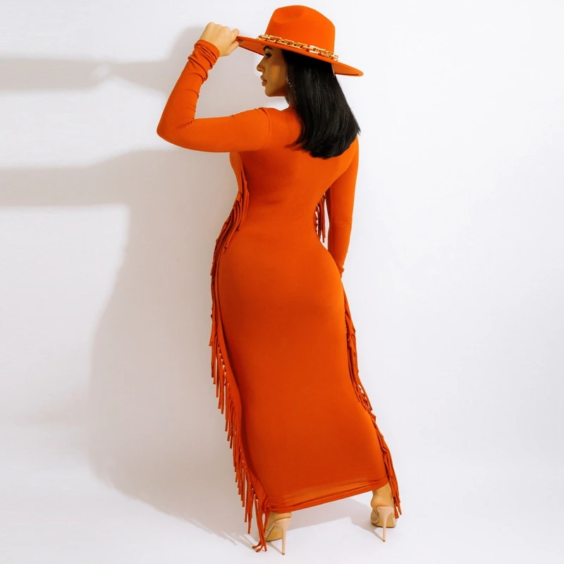 Облегающее платье ZKYZWX с кисточками и буквенным принтом элегантная винтажная