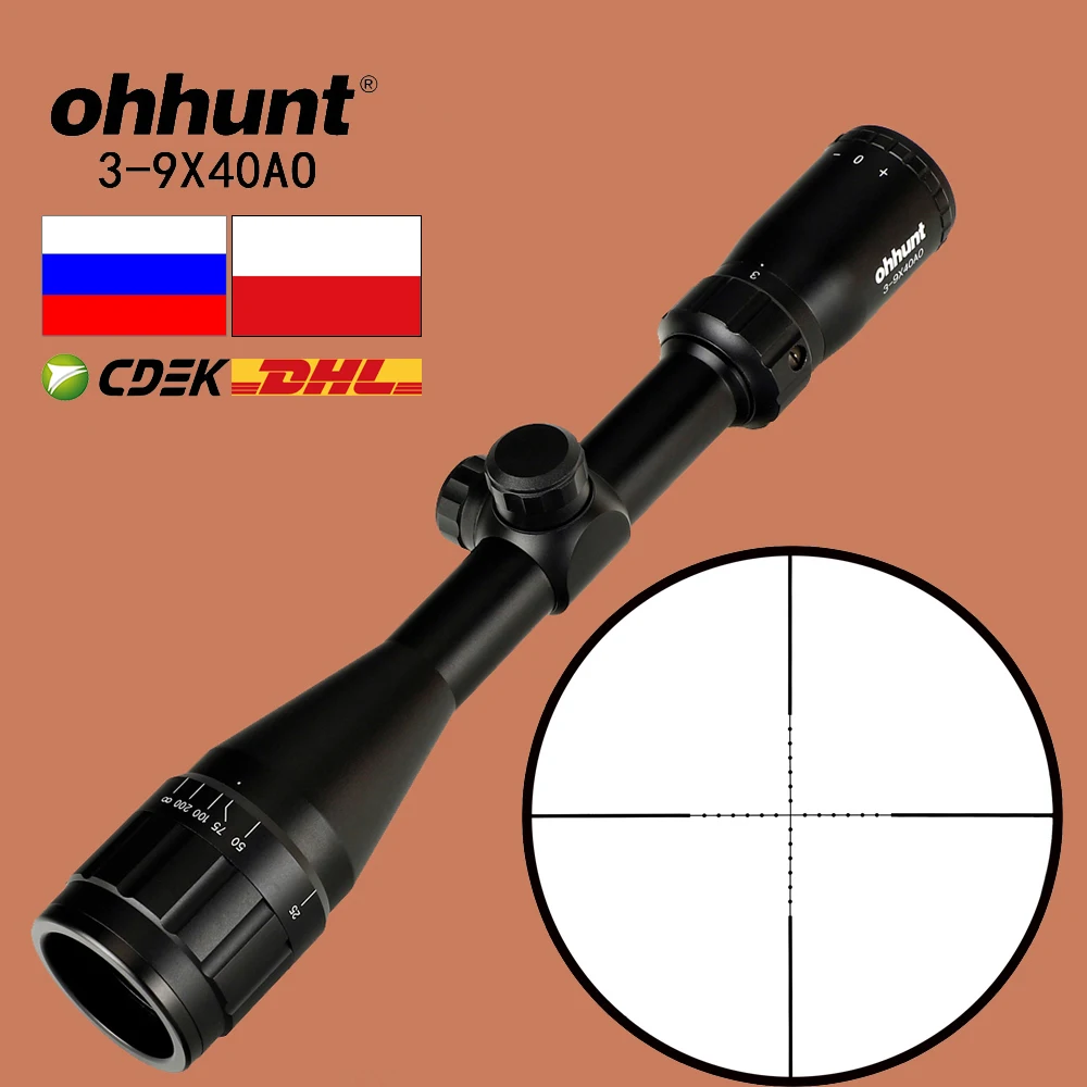 Ohhunt 3 9X40 AO охотничий оптический прицел 1 дюймовый трубчатый проволочная сетка Mil Dot