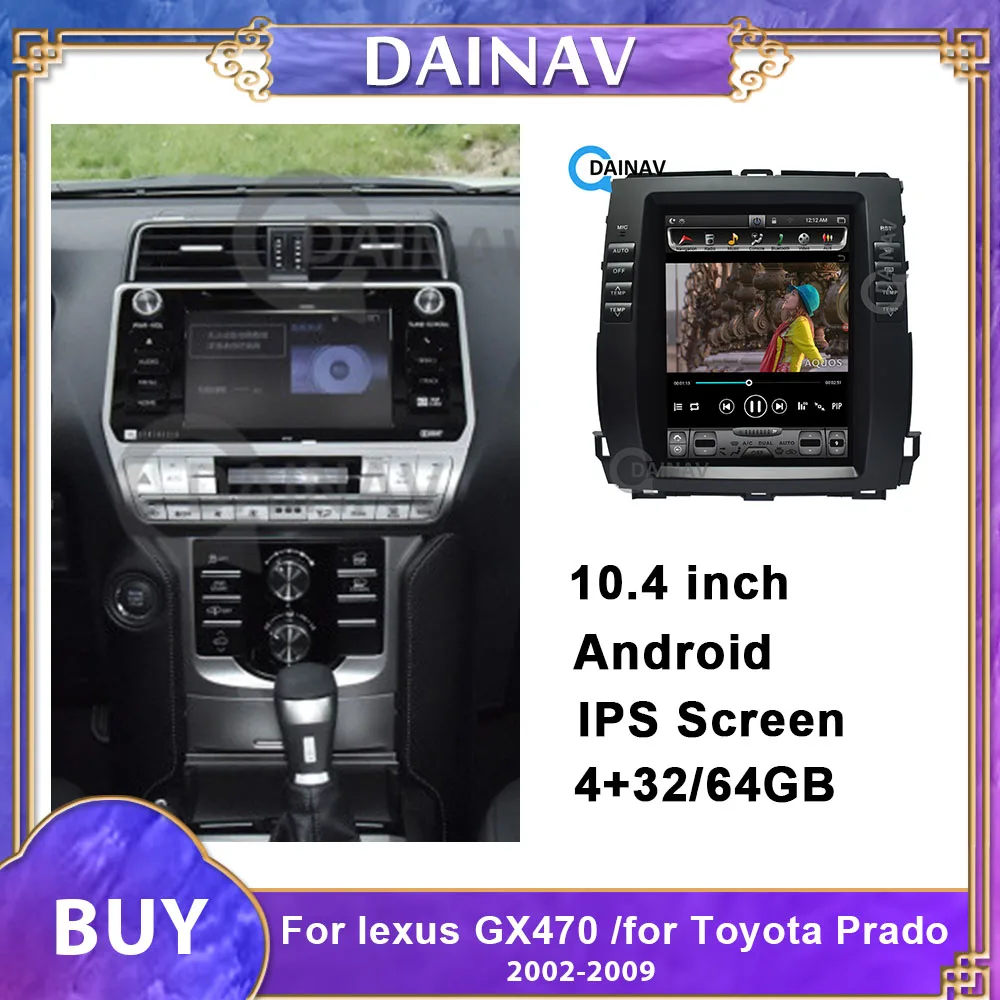 

Vertical Screen Car Radio GPS Navigation For lexus GX470 /FOR-Toyota Prado 2002-2009 Tesla Style Car Multimedia DVD Player