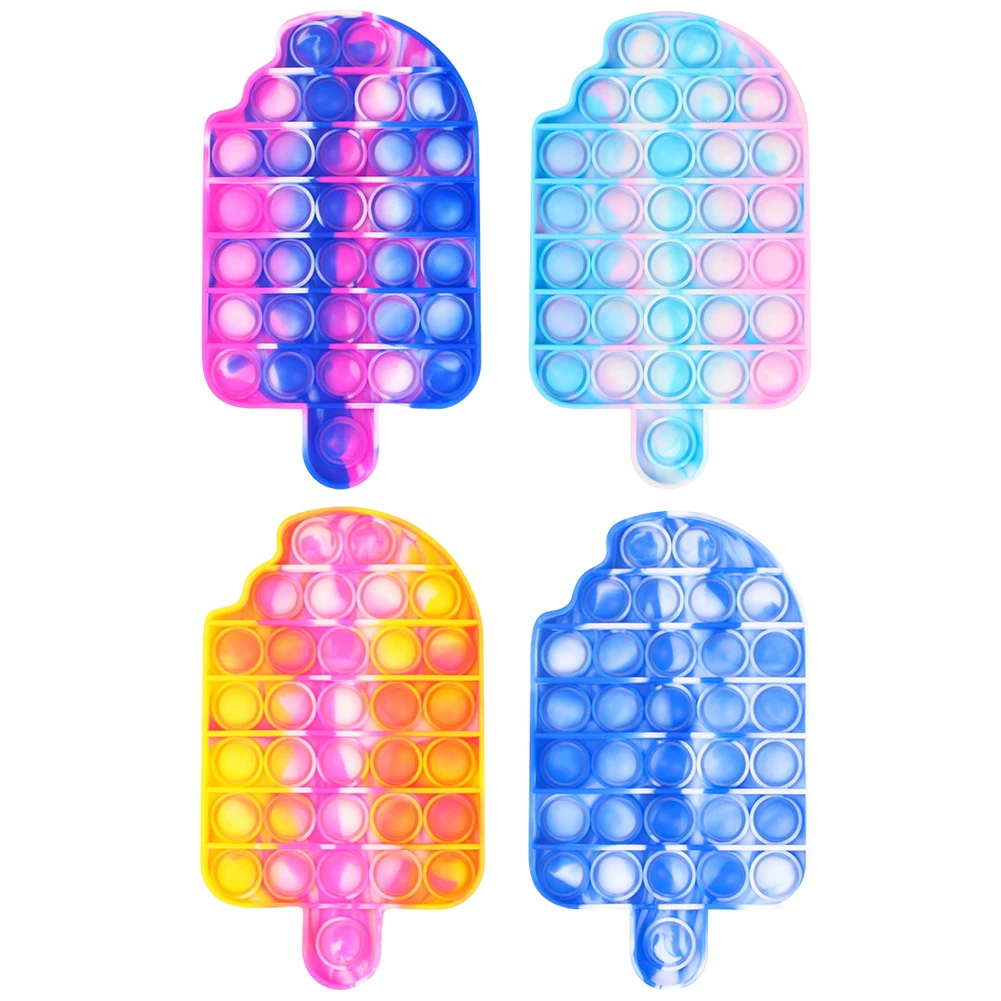 

Ice Cream Cartoon Silicone Push Bubble Simple Dimple Anti Stress Toy Game антистресс Fidget Toys Pack For Adult Kids Art Gifts