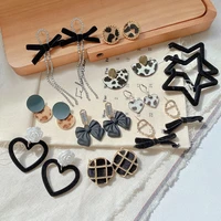 winter multiple styles hair ball heart bow geometric irregular drop earrings for women korean irregular pendant earring jewelry
