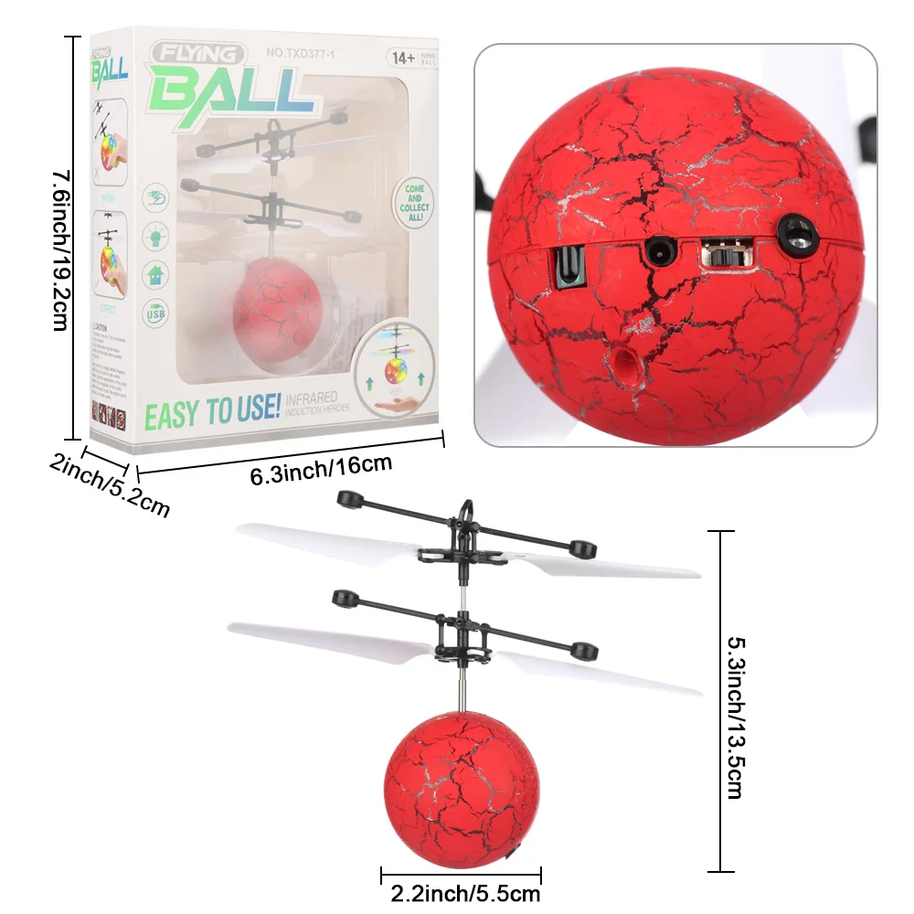 

RC Induction Aircraft Flying Ball Luminous Kid's Flight Balls Electronic Infrared Remote Control Toys LED Light Mini Helicopter