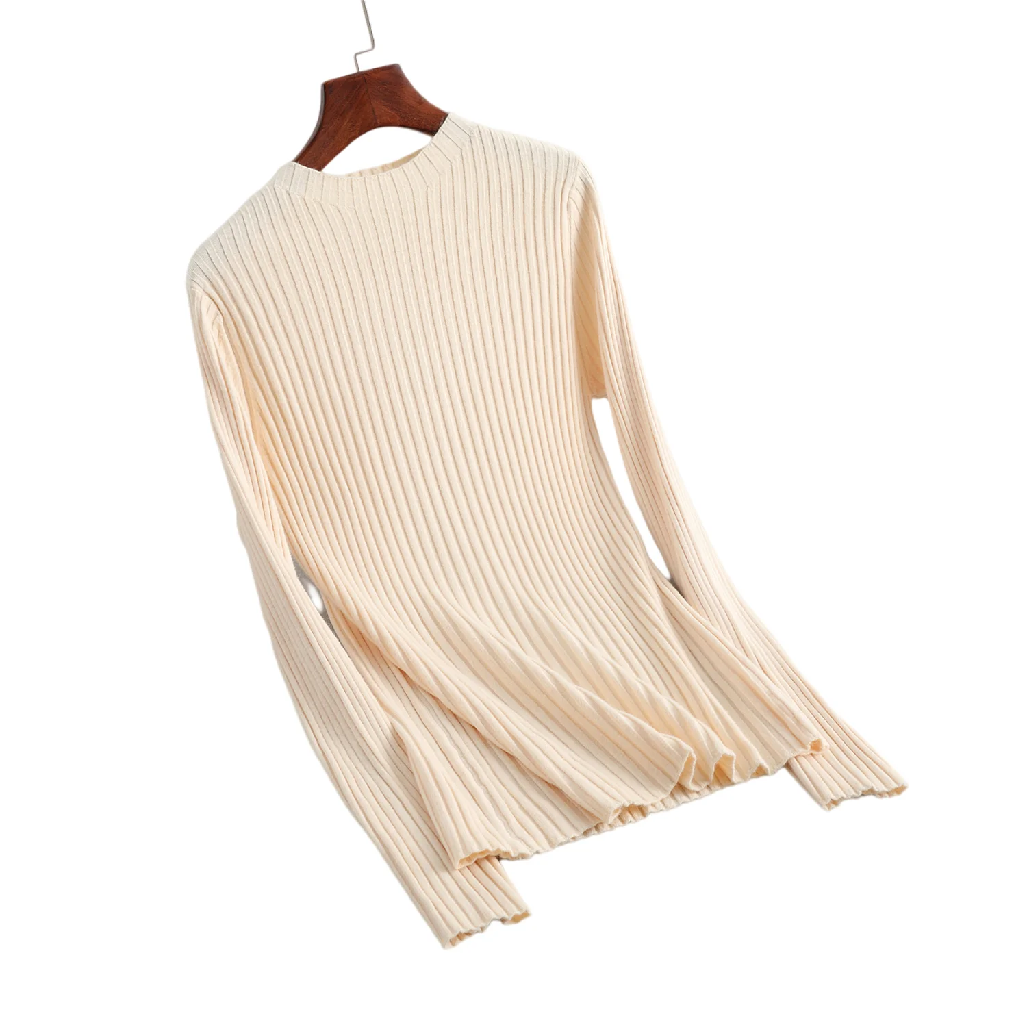 

2021 Fashion Long Sleeve Autumn Sweater Women's Solid Color Knit Bottoming Ins Pit Sweater
