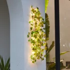 Искусственное растение 5 м, светодиодная гирлянда, светло-зеленый лист, плющ, лоза для домашнего свадебного декора, лампа, подвесной садовый рождественсветильник