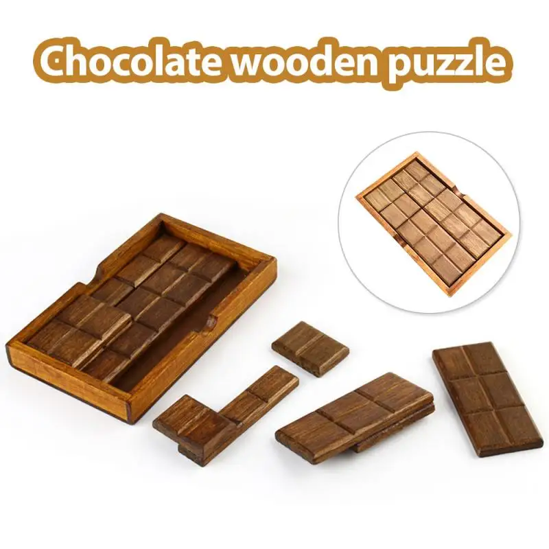 Классический деревянный пазл в виде шоколада сборная игрушка Волшебная коробка