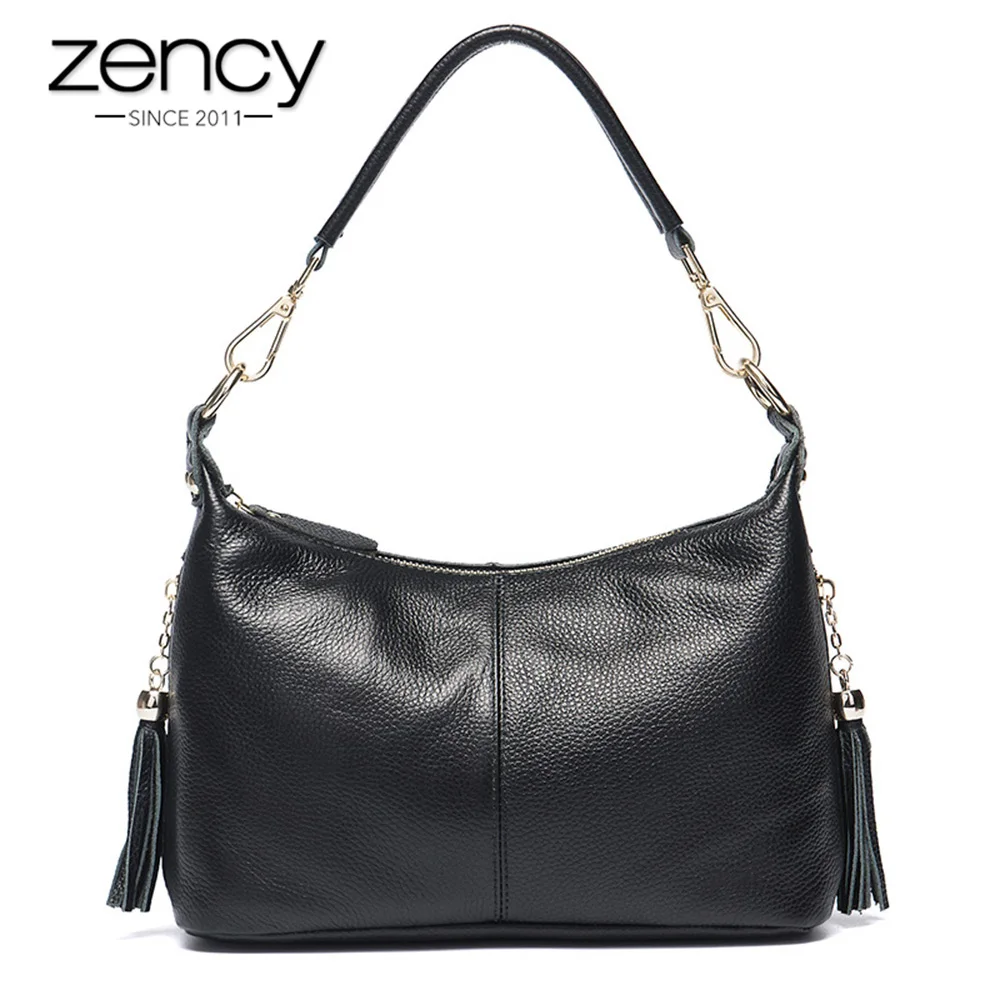 Zency 100% натуральная кожа женские сумки из натуральной кожи с кисточками Модная