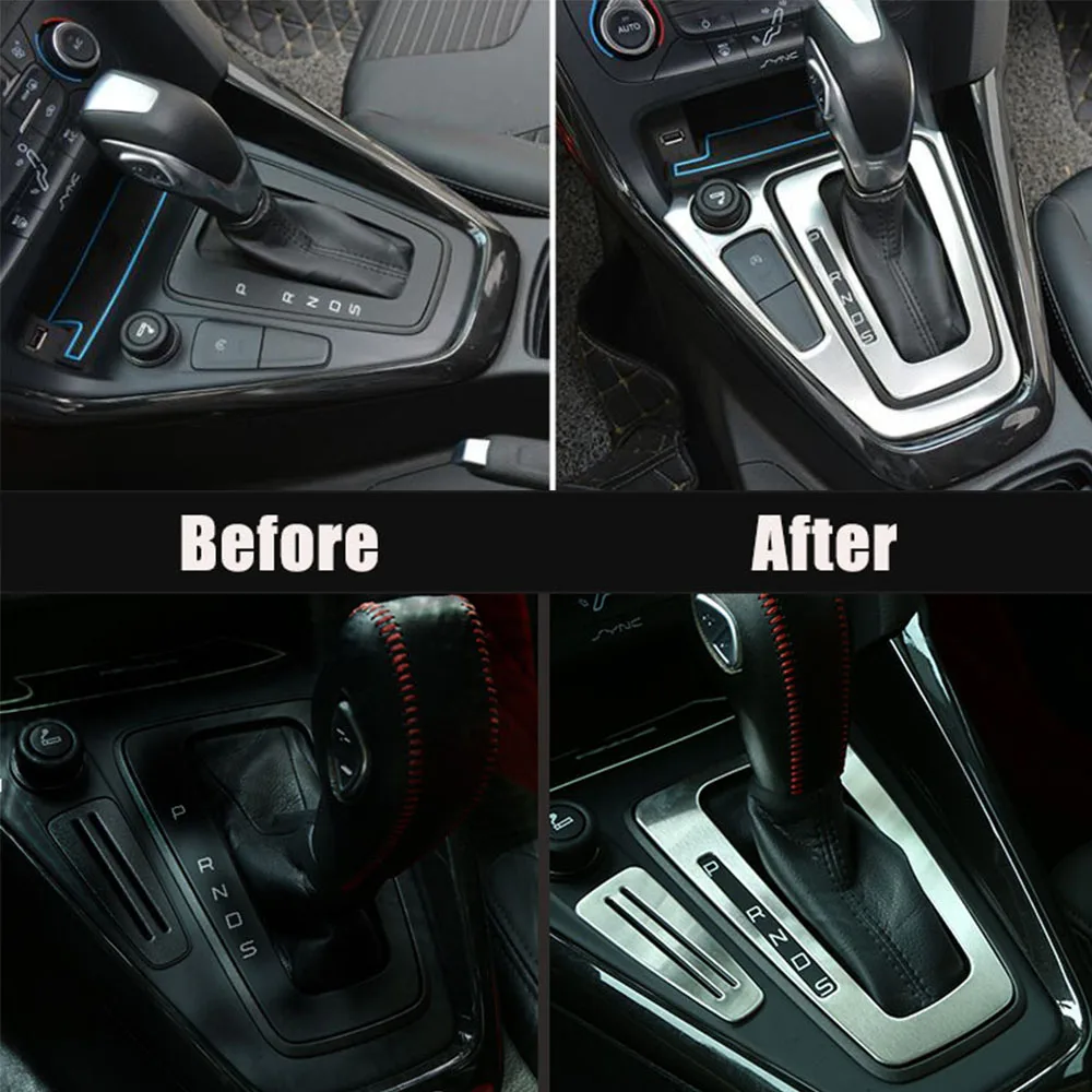 Car Accessories Gearbox Water Cup Holder Panel Trim Interior Decoration Frame sticker For Ford Focus 3 mk3 2015-2018 | Автомобили и