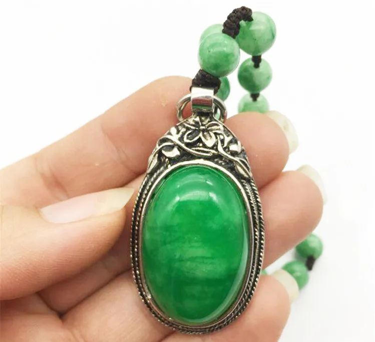 100% real jade pendant natural jadite green jade pendant jade jewelry necklace jade gift for friends sterling silver jewelry