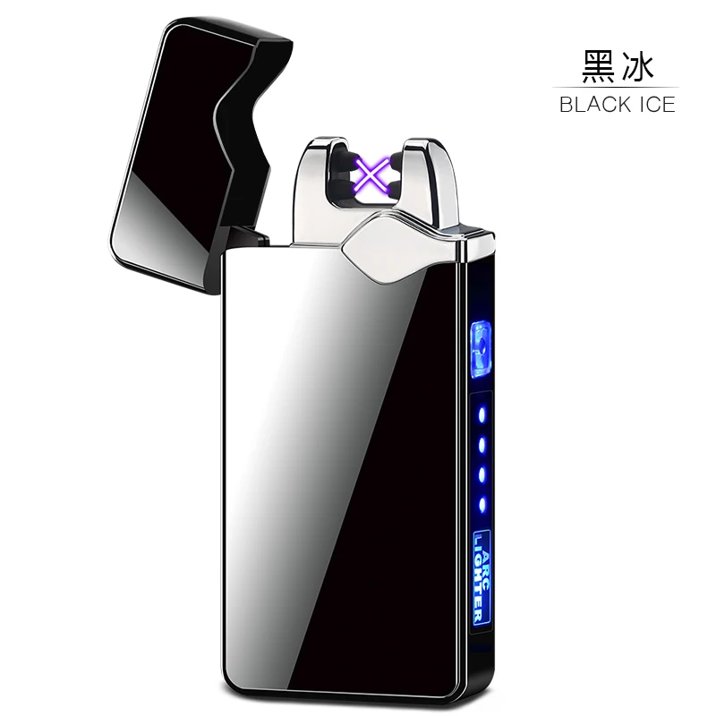 1 Horse Light Lightning дисплей электрическая зажигалка USB зарядка электронная импульсная Зажигалка двойная дуговая плазменная Зажигалка Ветрозащитная зажигалка - Цвет: 1