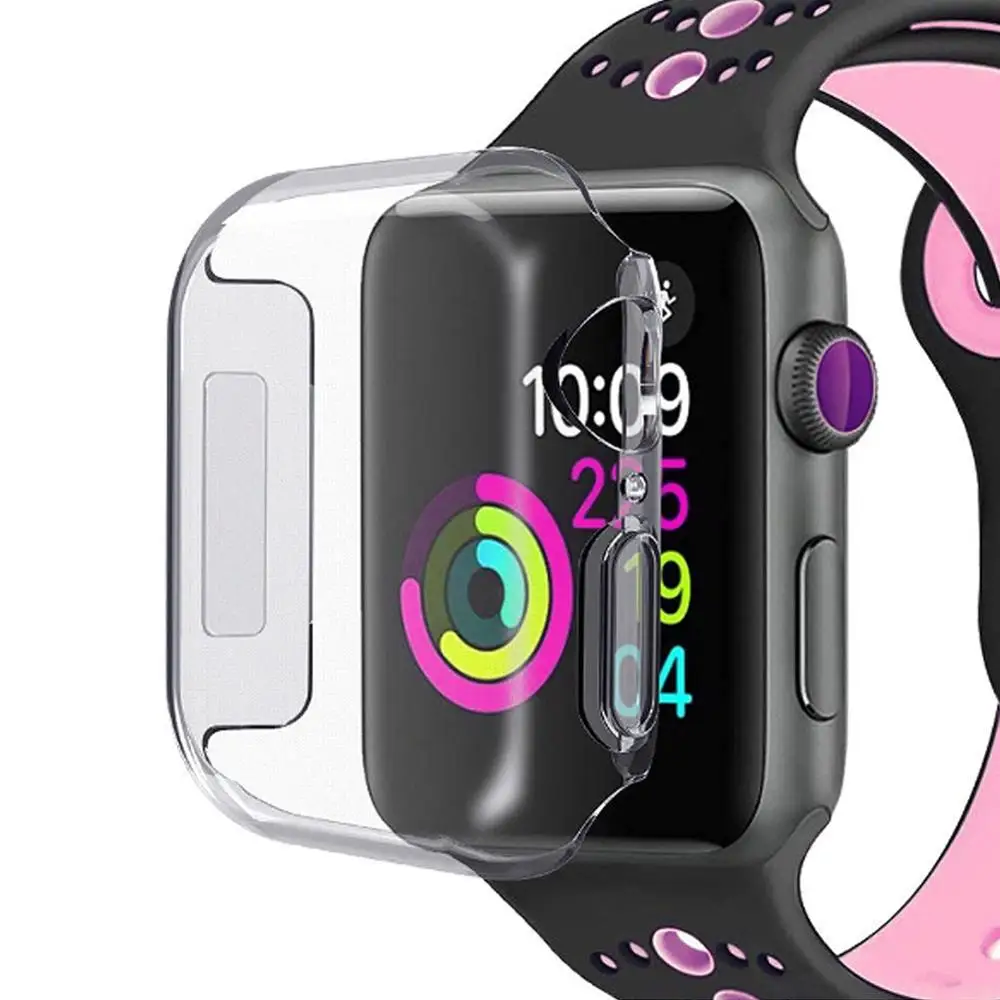 40 мм 44 прозрачный защитный чехол для часов Apple Watch 5/4/3/2/1 42 38 мягкий силиконовый s
